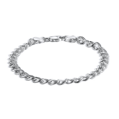 Silver Charm Link Chain Bracelet