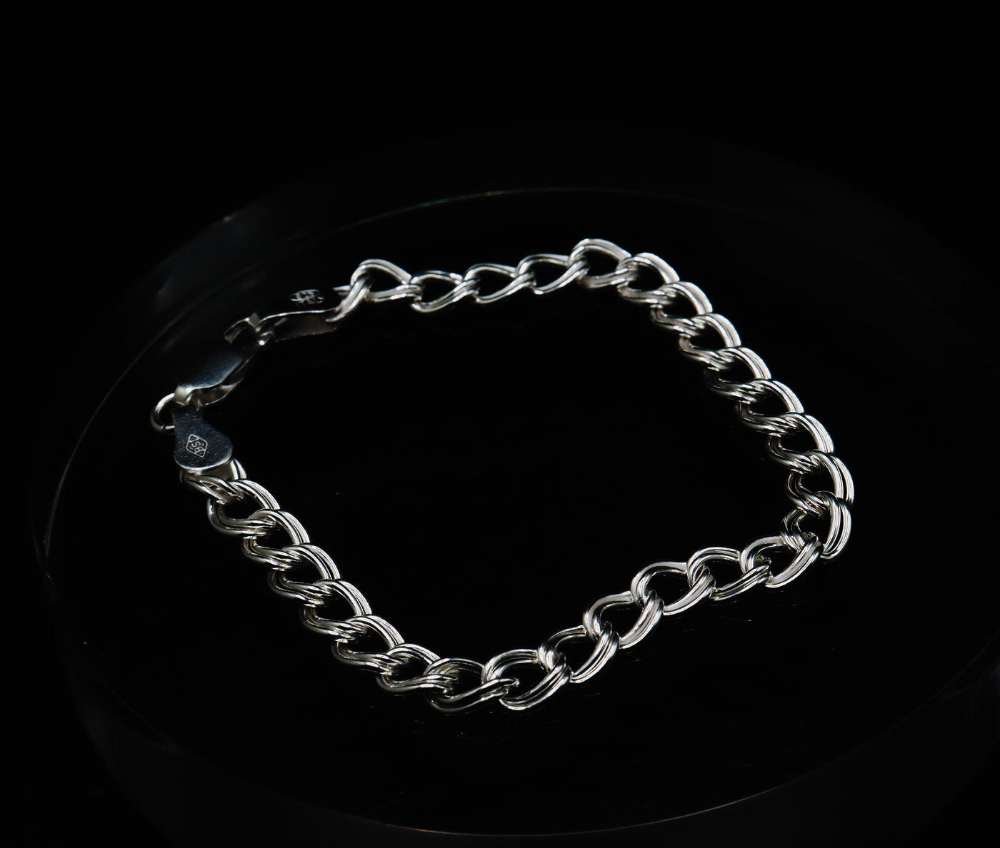 Silver Charm Link Chain Bracelet