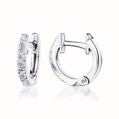 Sterling Silver CZ Cuff Huggie Earrings