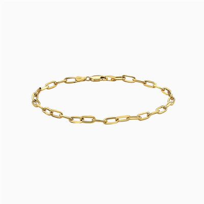 14K GOLD PAPERCLIP CHAIN BRACELET