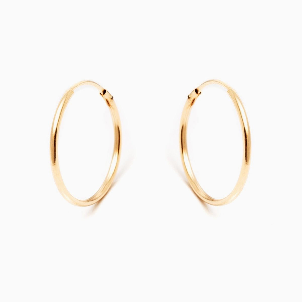 14K Gold Dainty Endless Hoop Earrings