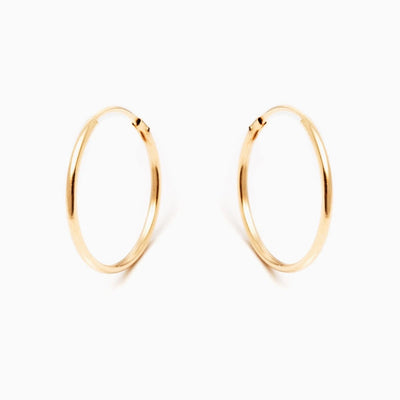 14K Gold Dainty Endless Hoop Earrings