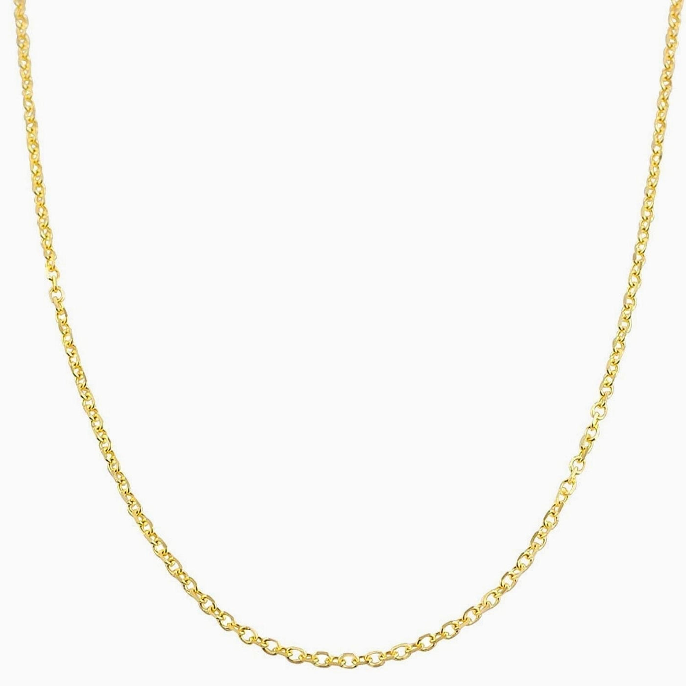 14K Yellow Gold 2.0MM Diamond Cut Cable Chain Necklace