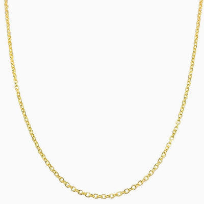 14K Yellow Gold 2.0MM Diamond Cut Cable Chain Necklace