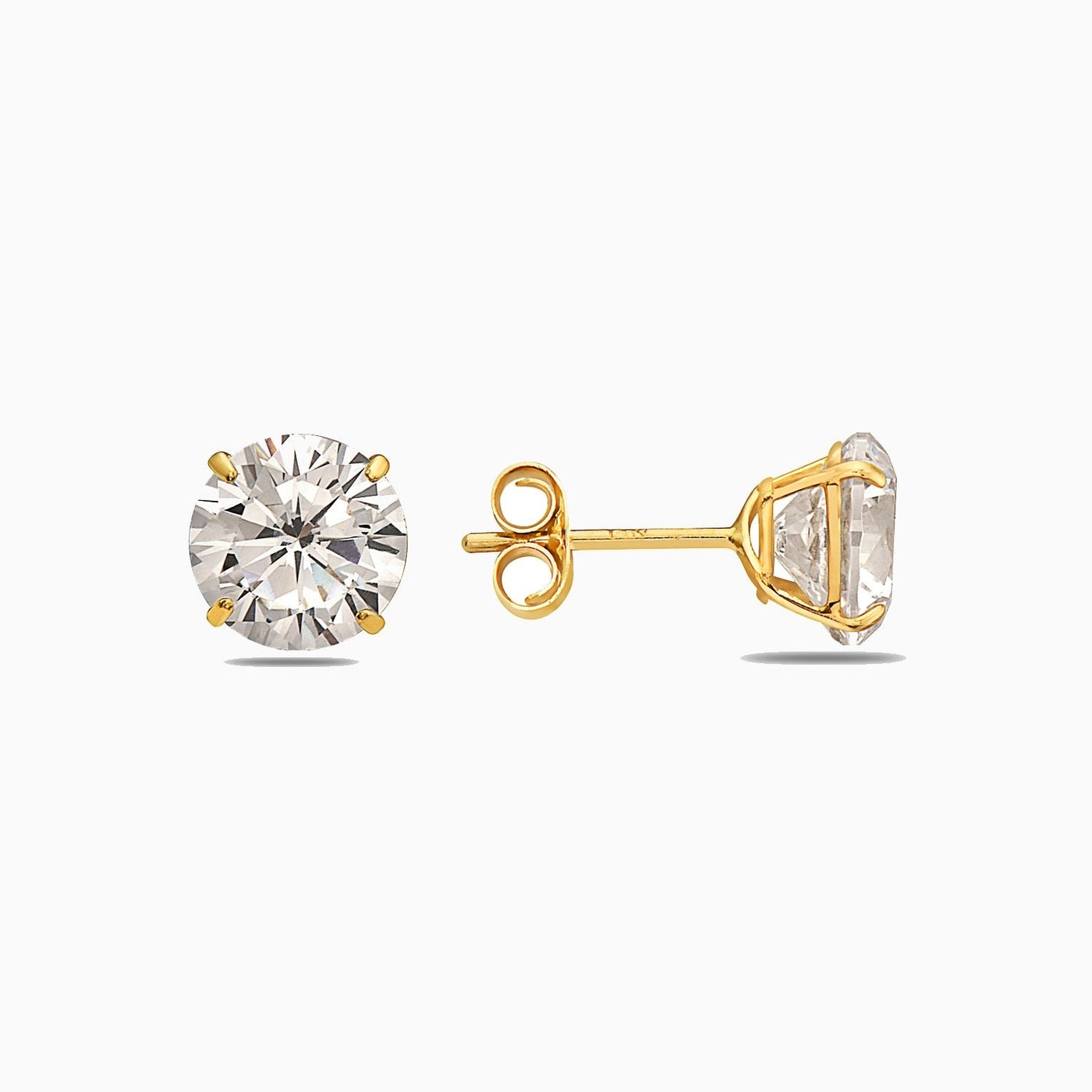 14K GOLD ROUND DIAMOND STUDS