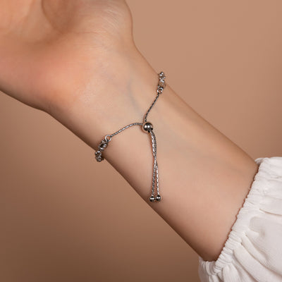 Silver DC Ball Twisted Coreana Adjustable Bracelet