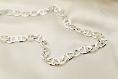 Silver 7.5MM Mariner Chain Necklace