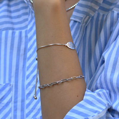 Silver Paperclip Chain Bracelet