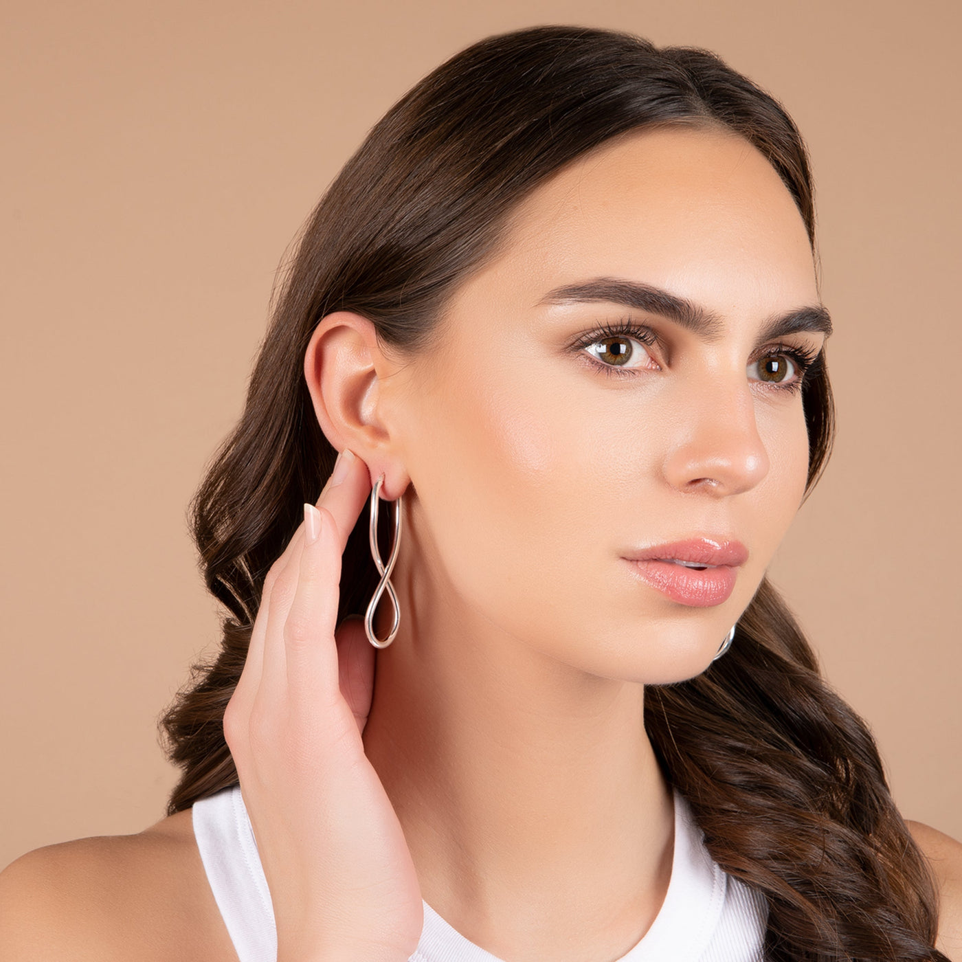 Sterling Silver Infinity Hoop Earrings