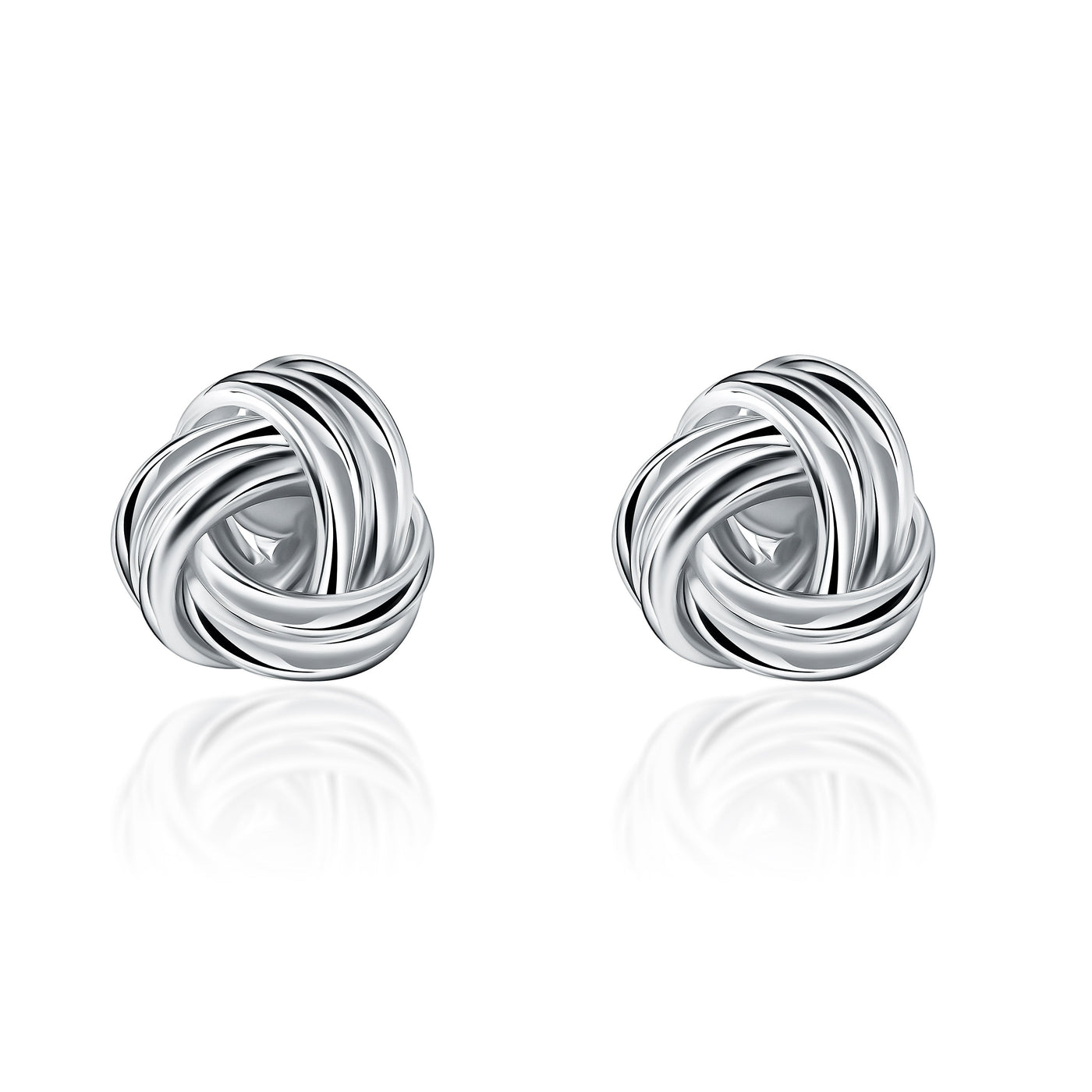 Sterling Silver 10MM Love Knot Stud Earrings