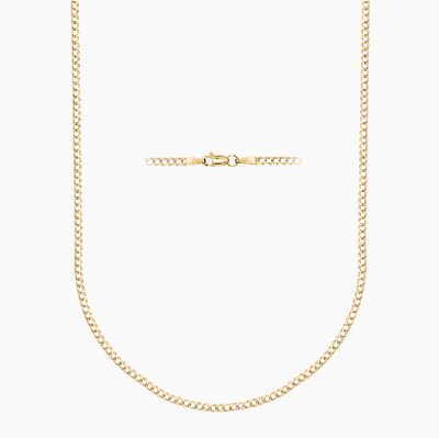 14K GOLD CURB CHAIN NECKLACE