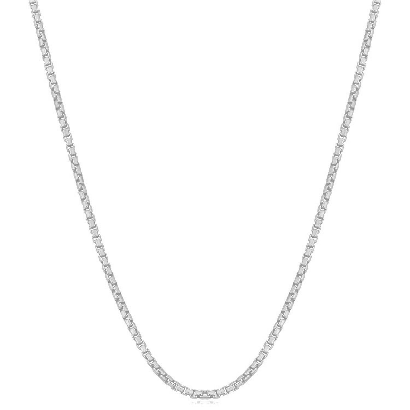 Sterling Silver Round Box Chain Necklace