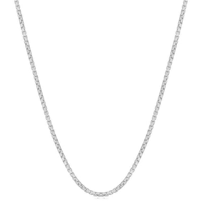 Sterling Silver Round Box Chain Necklace