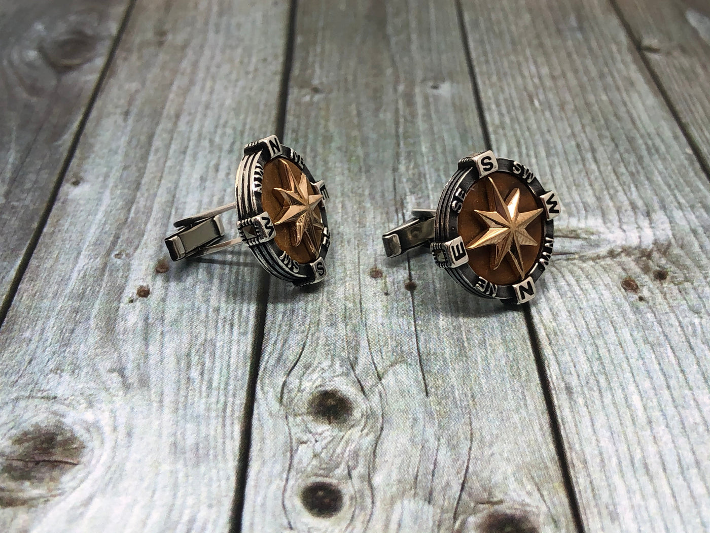 Tiger Eye Compass Cufflinks