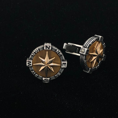 Tiger Eye Compass Cufflinks