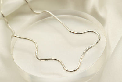 Silver Round Snake Chain Necklace