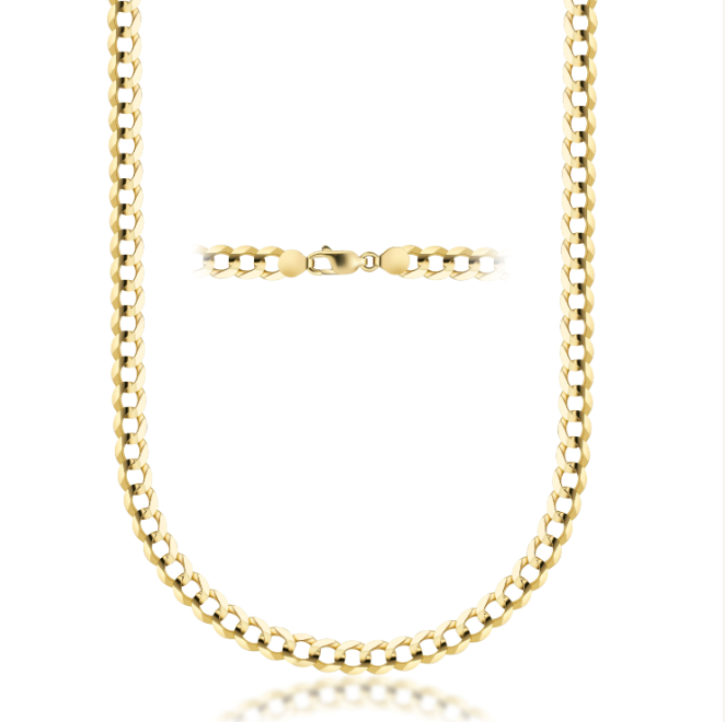 18K SOLID GOLD Thick Cuban Link Chain Necklace