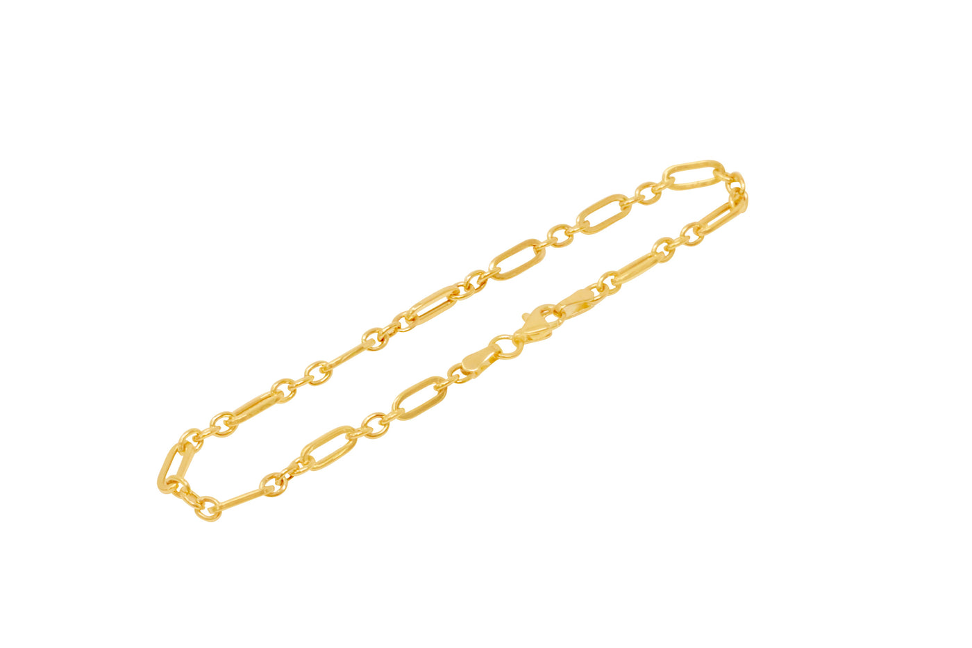 10K Gold 1+1 Anchor Chain Bracelet