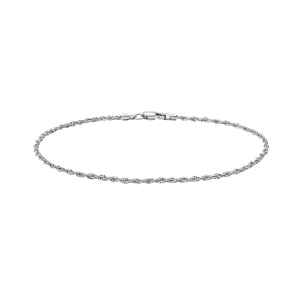 14K Gold Diamond Cut Rope Chain Bracelet