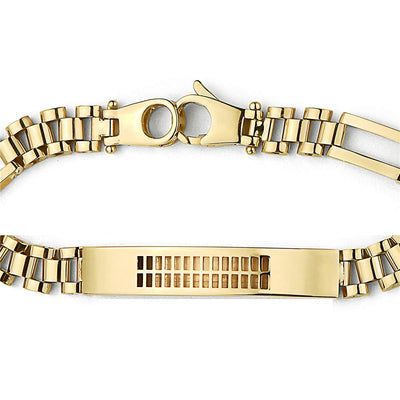 10K Gold Patterned ID Bracelet