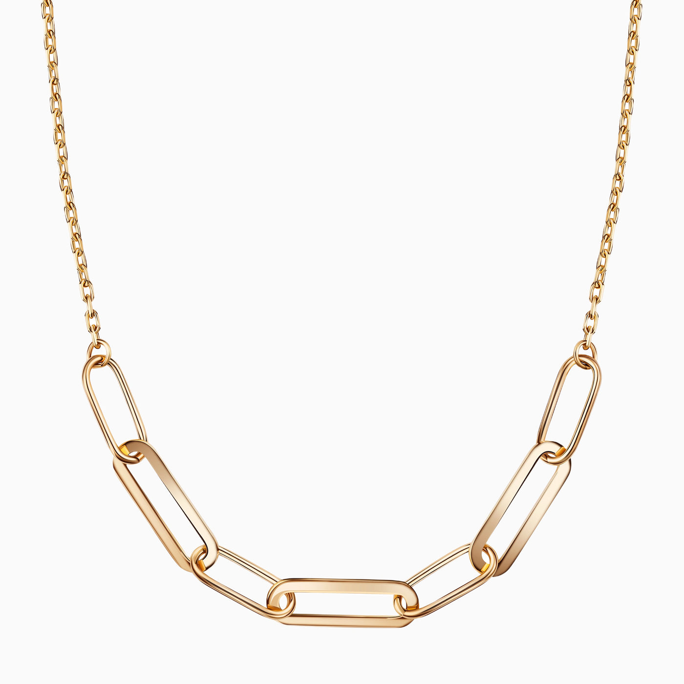 14K Solid Gold Paperclip Chain Necklace