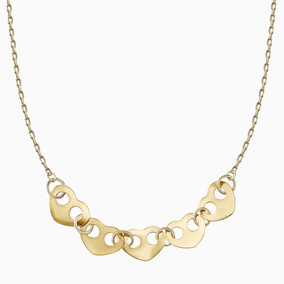 14K Gold Triple Heart Necklace