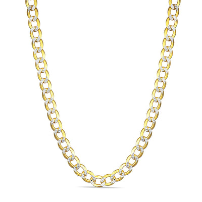 Gold over Sterling Silver Two Tone Diamond Cut Cuban Chains