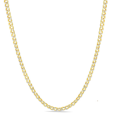 Gold over Sterling Silver Two Tone Diamond Cut Cuban Chains