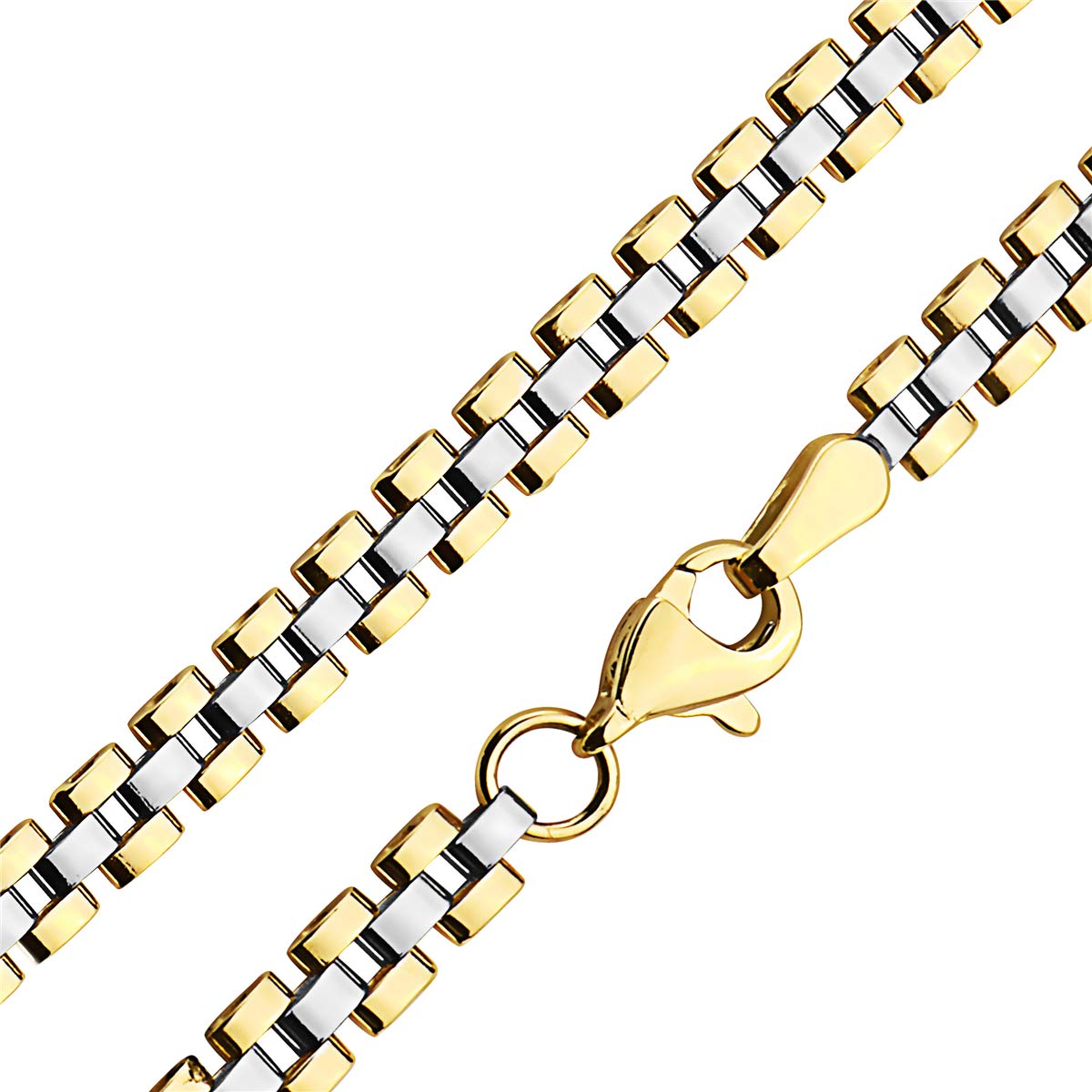 10K Gold Patterned Chain Link Bracelet